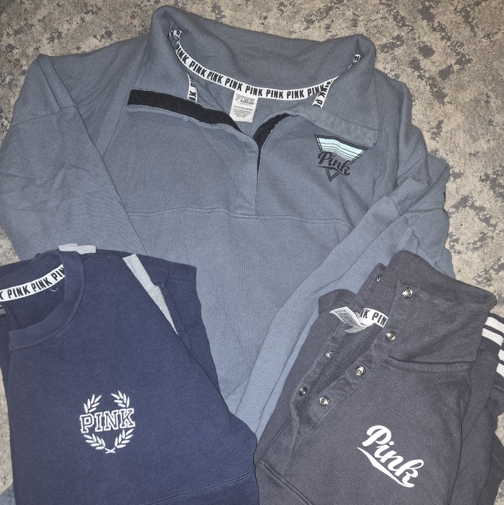 PINK Victoria's Secret Blue Pullover with Logo